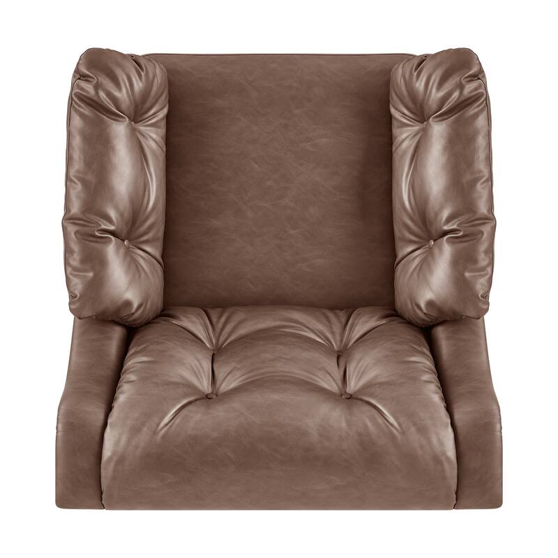 NPD Furniture Larry Faux Leather Tufted Accent Arm Chair