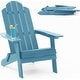 preview thumbnail 11 of 10, WINSOON All Weather HIPS Outdoor Set of 8 Folding Adirondack Chairs Garden Patio Chairs Fire Pit Chairs Baby Blue x 8