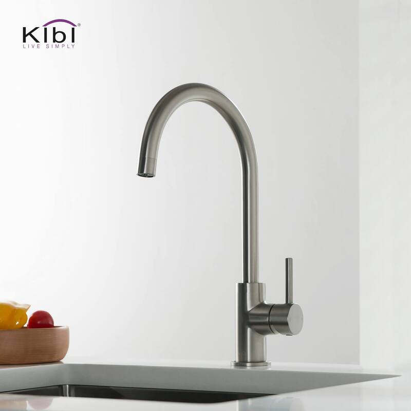 Lead Free Solid Brass High Arc Single Level Bar Prep Kitchen Faucet with Single Handle