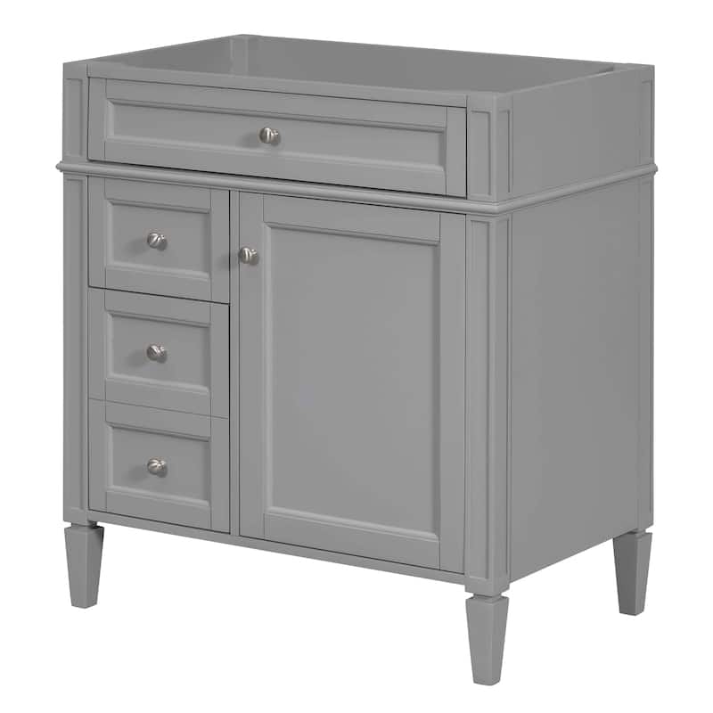 30" Bathroom Vanity without Top Sink, Modern Bathroom Storage Cabinet with 2 Drawers and a Tip-out Drawer (NOT INCLUDE BASIN)