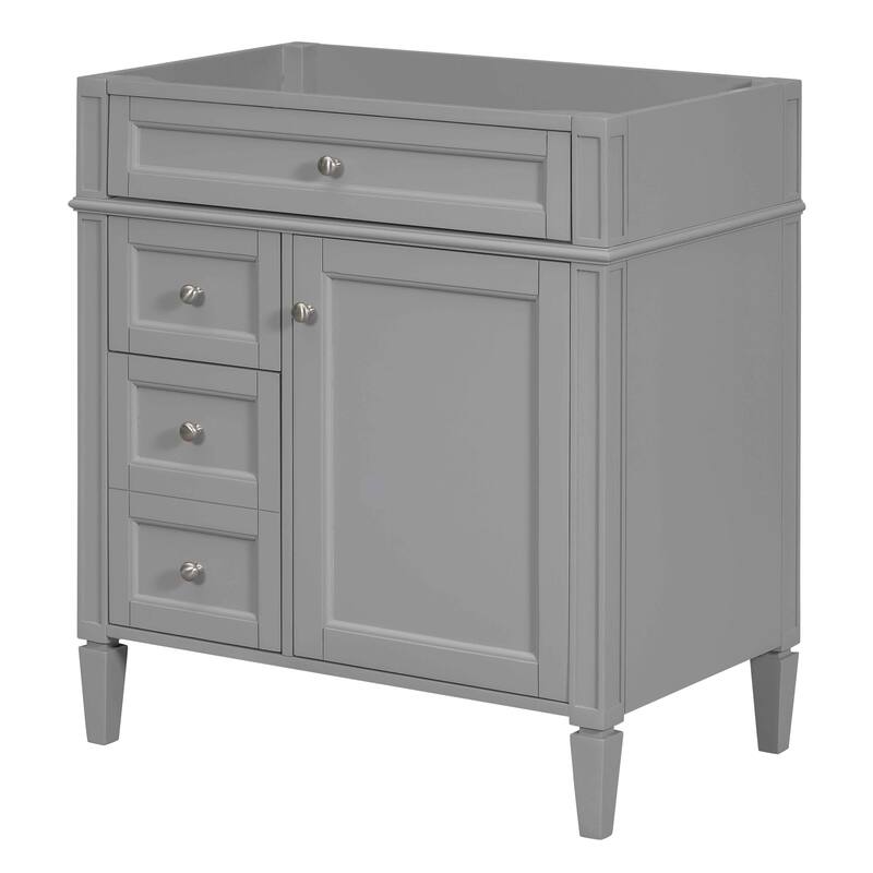 30'' Bathroom Vanity without Top Sink, Modern Bathroom Storage Cabinet with 2 Drawers and a Tip-out Drawer