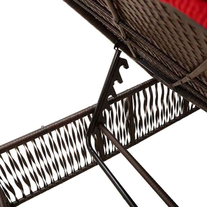 vidaXL Sun Lounger with Cushion Chaise Lounge Poly Rattan Brown/Gray/Black