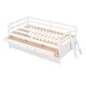 preview thumbnail 10 of 33, Low Loft Bed Twin Size with Trundle, ladder and Storage Drawers, White