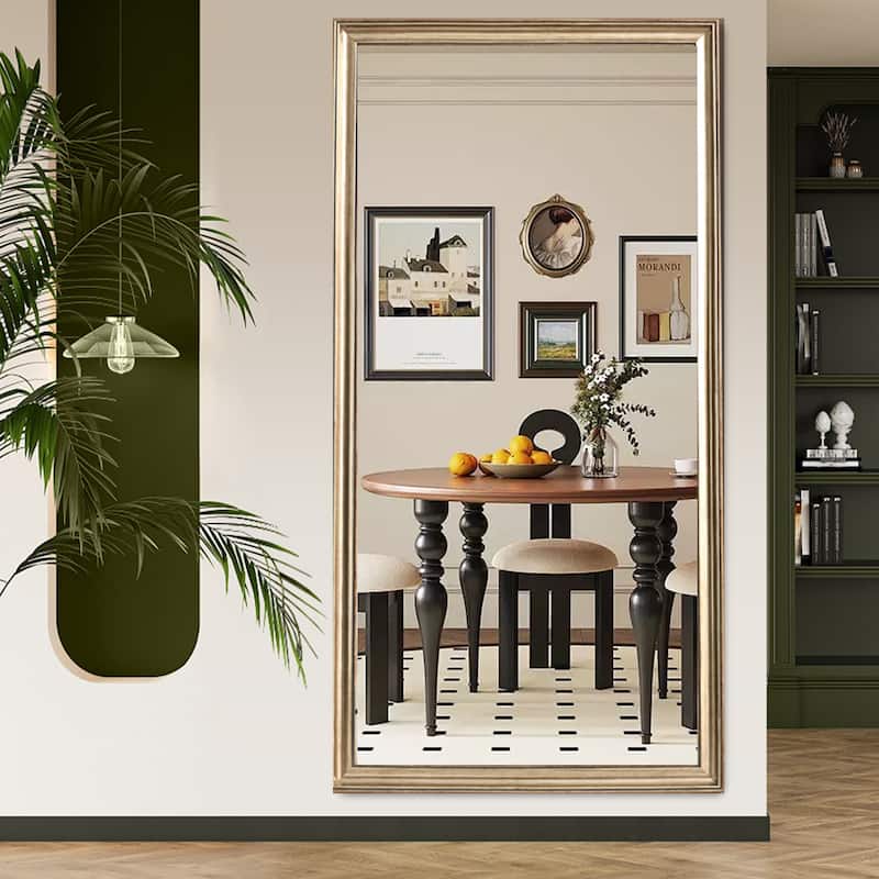 32"*70"Full Body Floor Mirror - Elegant Frame Design, Durable Structure - Essential For Bedrooms, Clothing Stores, Salons