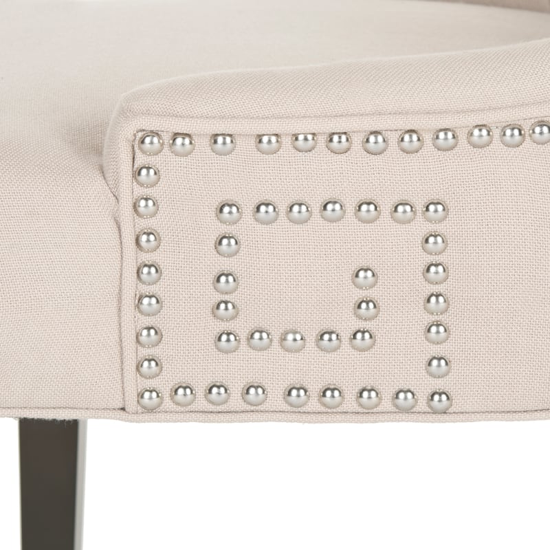 SAFAVIEH Louisa Taupe Linen Fabric Dining Chair (Set of 2) - 22.2" x 25.6" x 35.8" - 22"W x 26"D x 36"H