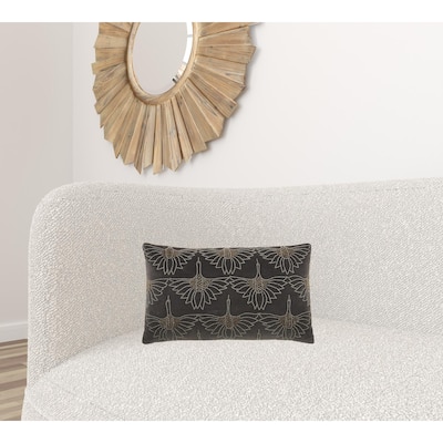 Brilliant Dark Grey Lumbar Pillow