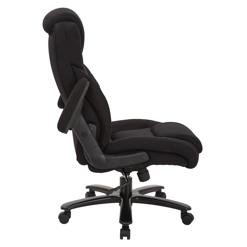 Big and Tall Deluxe High-Back Executive Office Chair in Black Fabric