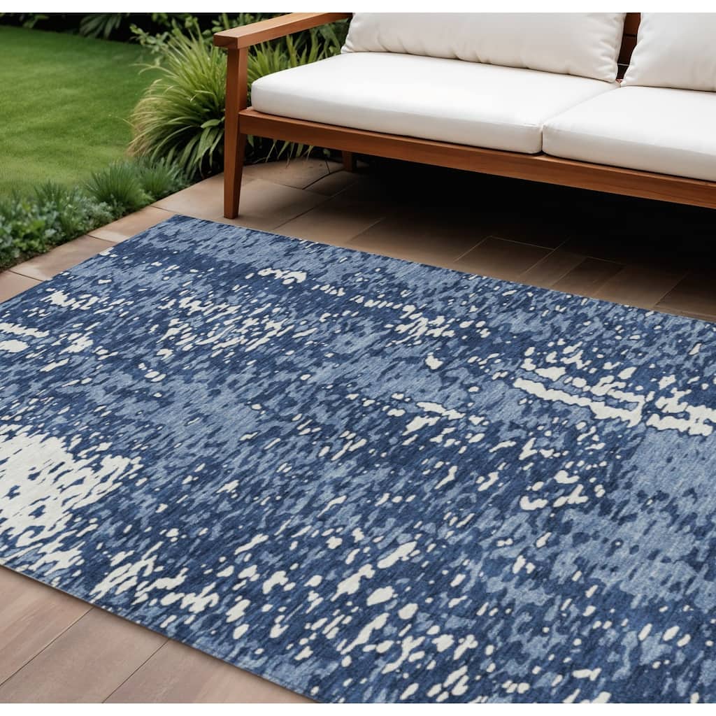 HomeRoots Abstract Transitional Rectangle Outdoor Rug