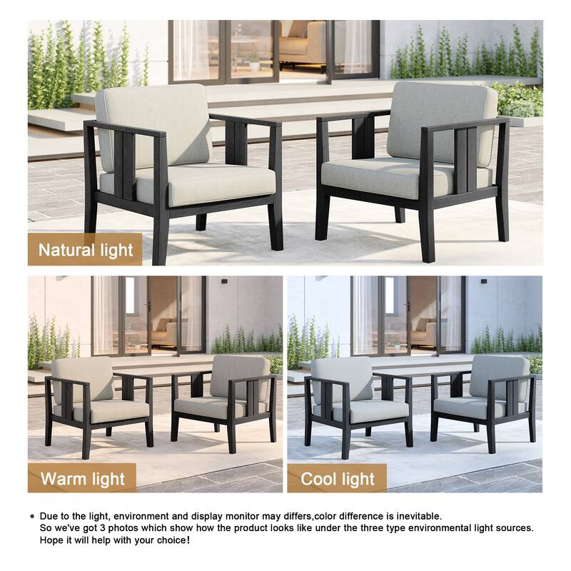 Outdoor Teak Solid Wood Patio Furniture Set Loveseat Armchair Table Collection