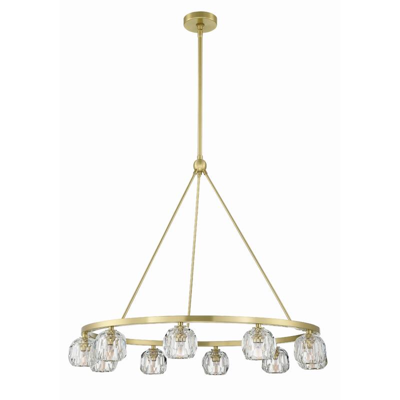 Aragon 10 Light Soft Brass Chandelier - 36"W x 30"H