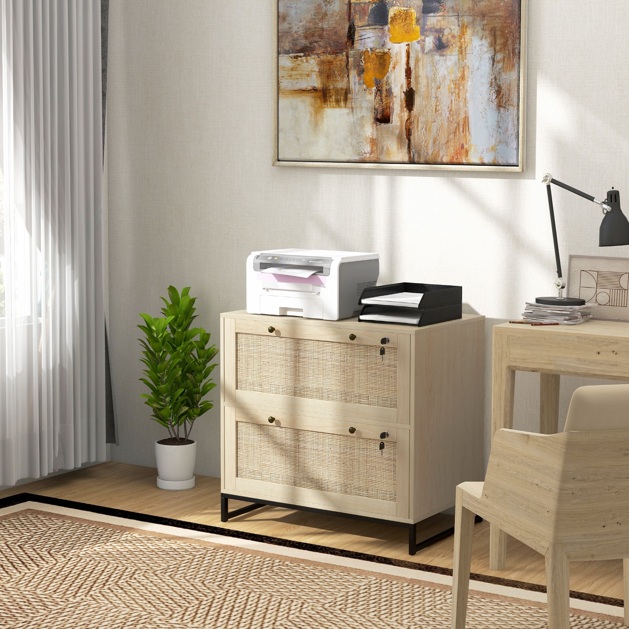 Rattan online file cabinet