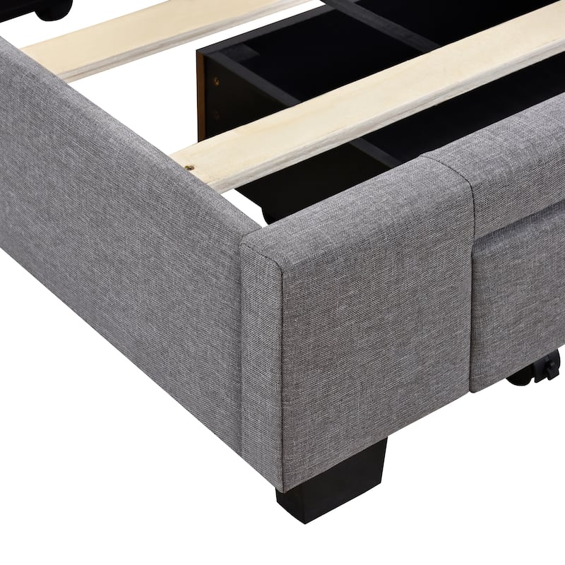 Storage Bed Upholstered Platform Bed with 3 Drawers
