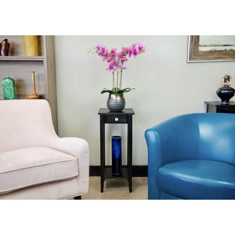 2-Tier Solid Acacia Wood Plant Table with Drawer