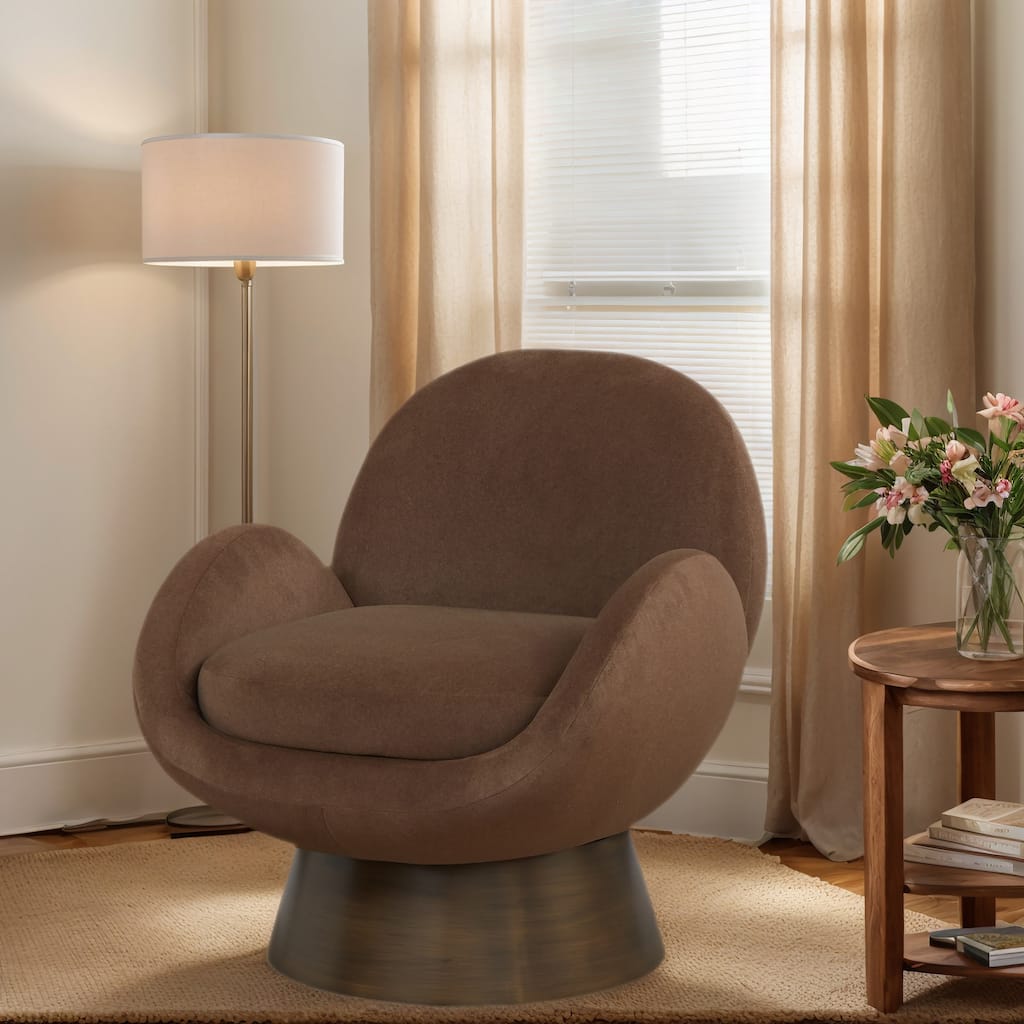 SAFAVIEH Couture Paolini Metal Base Accent Chair - 31"W x 32"D x 33"H