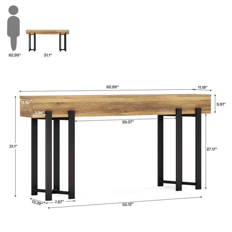Industrial Entryway Table for Living Room