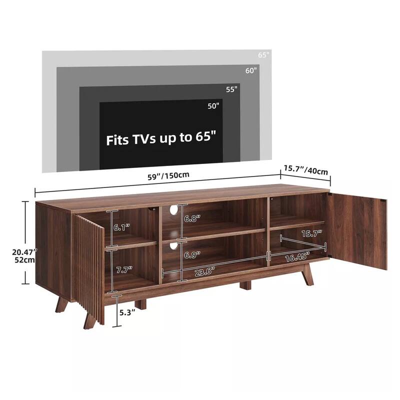 LED TV Stand for 65/60" TV with Storage Shelf Media Console - 58 inches