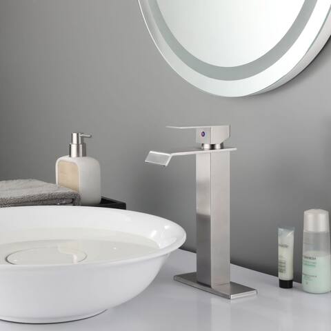 Single Handle Waterfall Spout Bathroom Sink Faucet