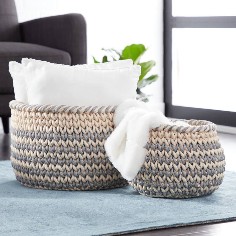 Polyester Bohemian Storage Basket (Set of 2)