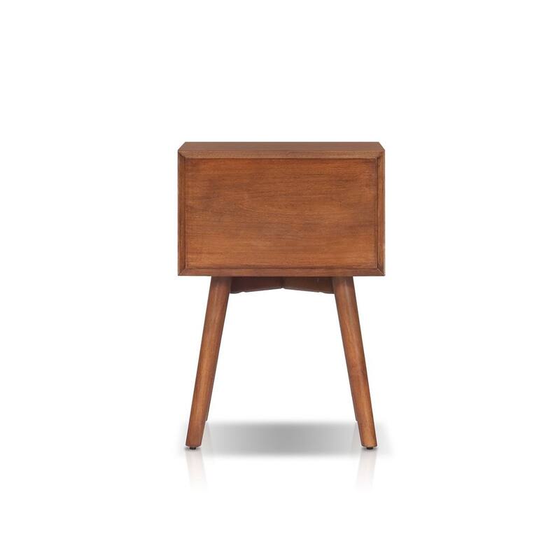 Alpine Furniture Flynn 18 in. W 1 Drawer End Table, Chestnut