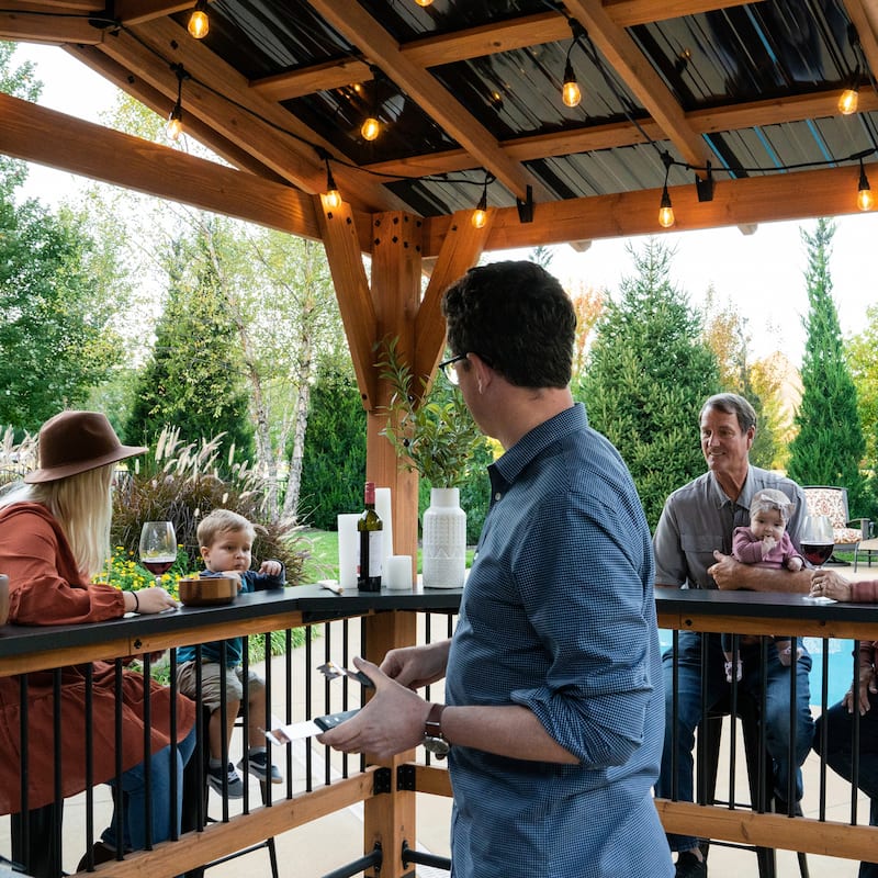 Backyard Discovery Granada 10x9' Cedar BBQ Grill Gazebo w/ Steel Roof