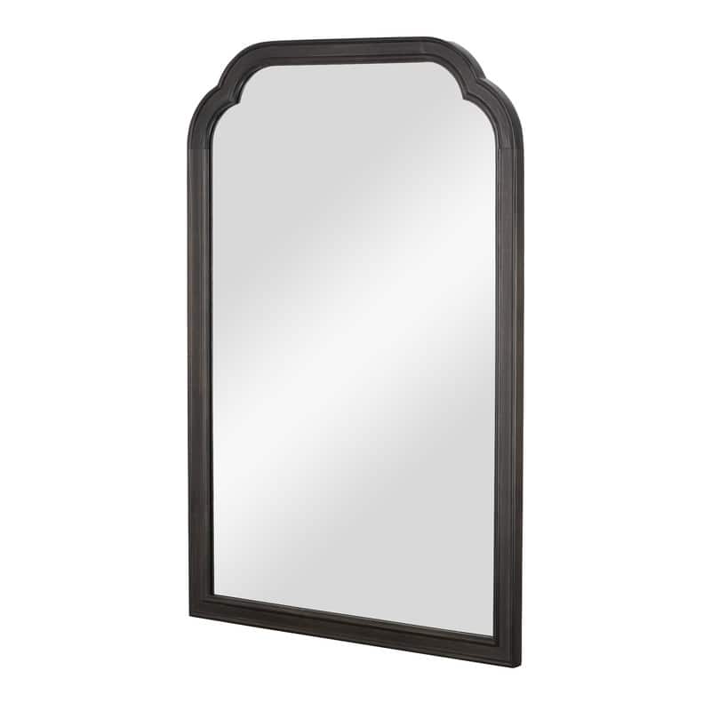 Top Corner Scalloped Rectangle Decorative Farmhouse Wall Mirror