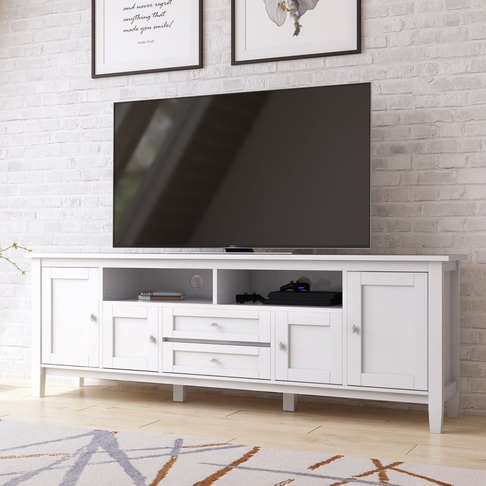 WYNDENHALL Norfolk SOLID WOOD 72 inch Wide TV Media Stand For TVs up to 80 inches - 72'' W x 17.5'' D x 26'' H