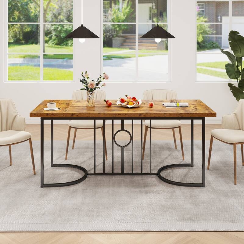 Gymax 71'' Large Dining Table for 6-8 People Rectangular Kitchen Table