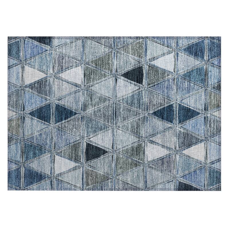 Machine Washable Indoor/ Outdoor Chantille Modern Diamonds Rug
