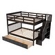 preview thumbnail 17 of 26, Stylish & Simple Stairway Full-Over-Full Bunk Bed with Drawer, Storage and Guard Rail for Bedroom, Versatility Galore, Grey