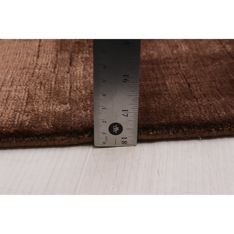 ECARPETGALLERY Hand Loomed Kashkuli Gabbeh Brown Viscose Rug - 5'7 x 7'7