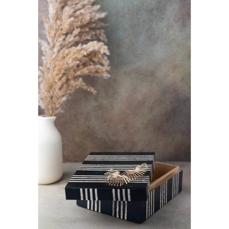 Large Rectangular Storage Box - 8" - Black