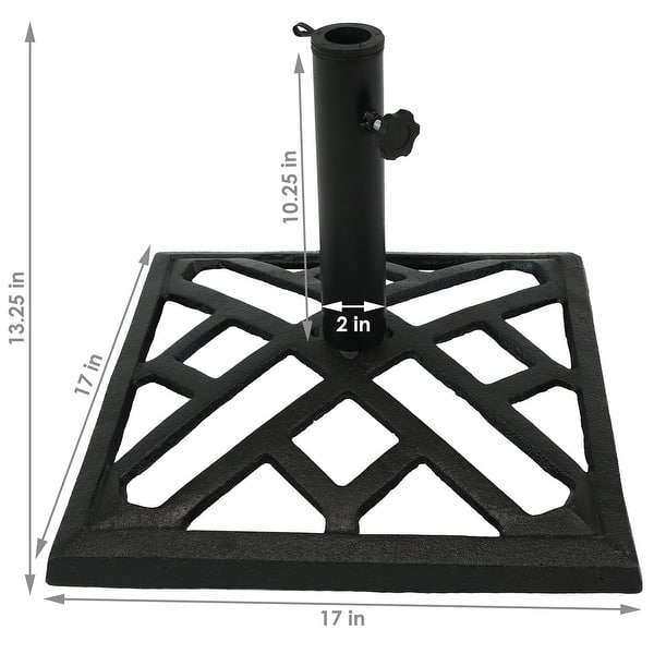 Shop Sunnydaze Modern Geometric Cast Iron Patio Umbrella Base Stand 17 Square Overstock 28546976