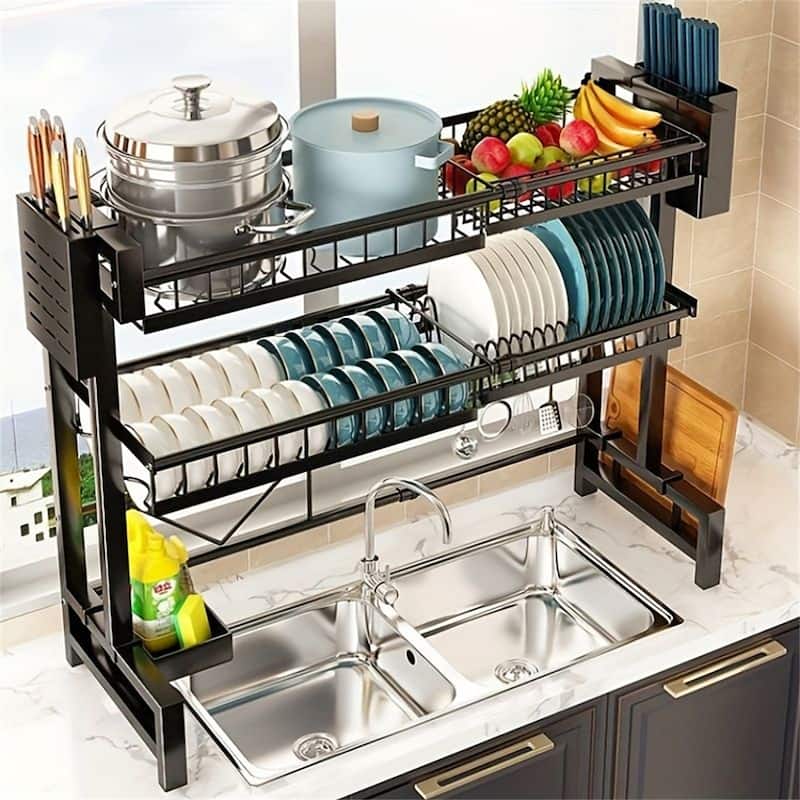 Retractable Dish Drain Rack