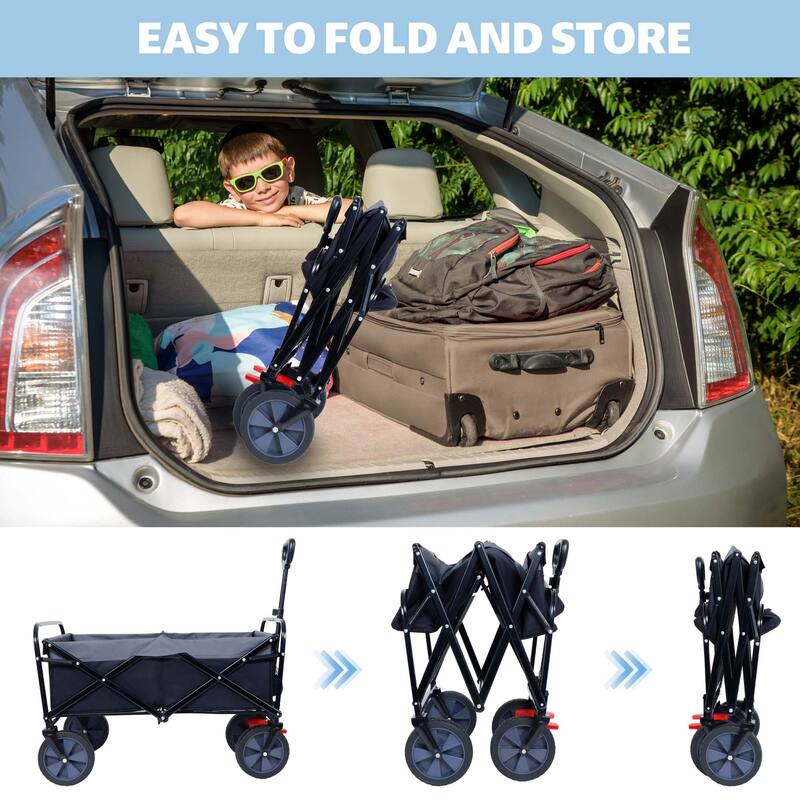 150L Wagon Cart Foldable with Wheels