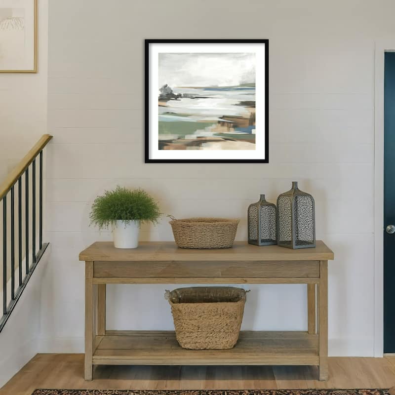 Tranquil Shoreline Reflections No. 2 by Lera Wood Framed Wall Art Print
