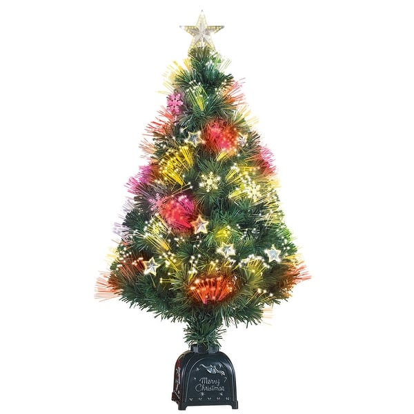 Rotating Fiber Optic Tabletop Christmas Tree - 29.000 x 6.750 x 6.500 ...