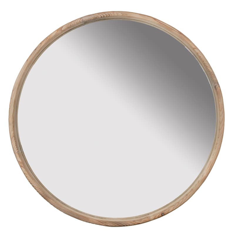 Round Wall Mounted Wood Mirror