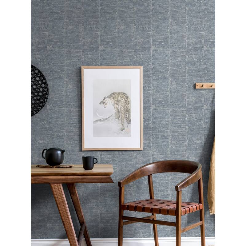 Advantage Aiko Denim Stripe Wallpaper - 20.9in x 396in x 0.025in - 20.9in x 396in x 0.025in