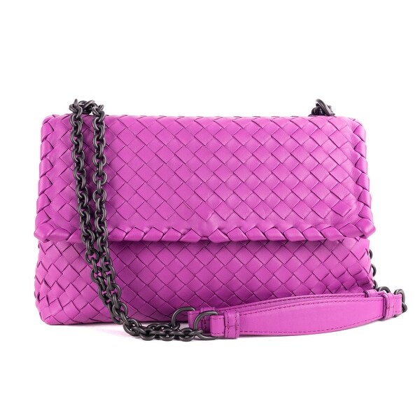 Shop Bottega Veneta Purple Intrecciato Nappa Small Olimpia