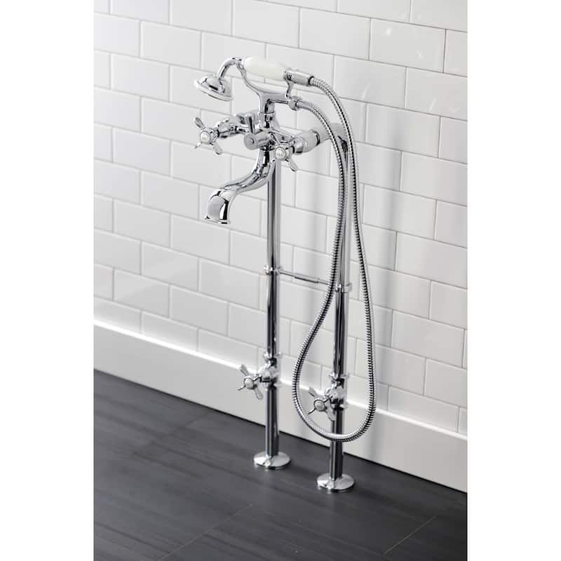 Essex Freestanding Clawfoot Tub Faucet Package with Supply Line in Matte Black