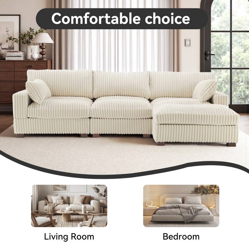 Oversized Plush Modular Sectional Sofa Set L Shaped Couch