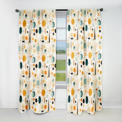 Designart "Mcm Abstract Expressions I" Midcentury Blackout Curtain For Living Room Décor