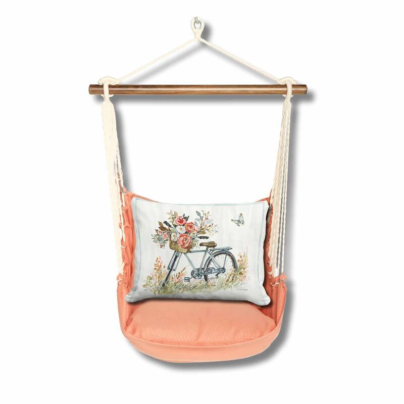 Magnolia Casual Swing Set 4 piece - Living Coral w/ Bike with Flower Basket