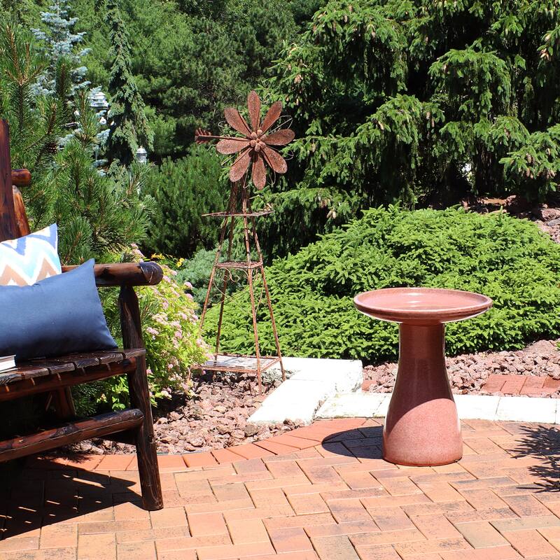 Sunnydaze Duo-Tone Ceramic Bird Bath