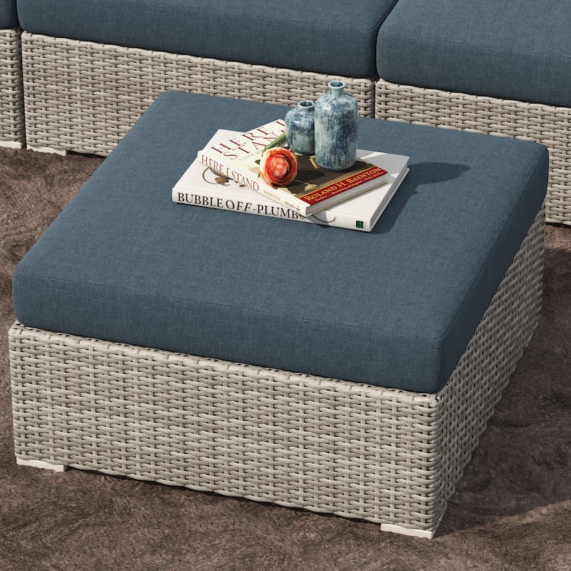 Corvus 8-piece Aluminum Wicker Patio Sectional Conversation Set