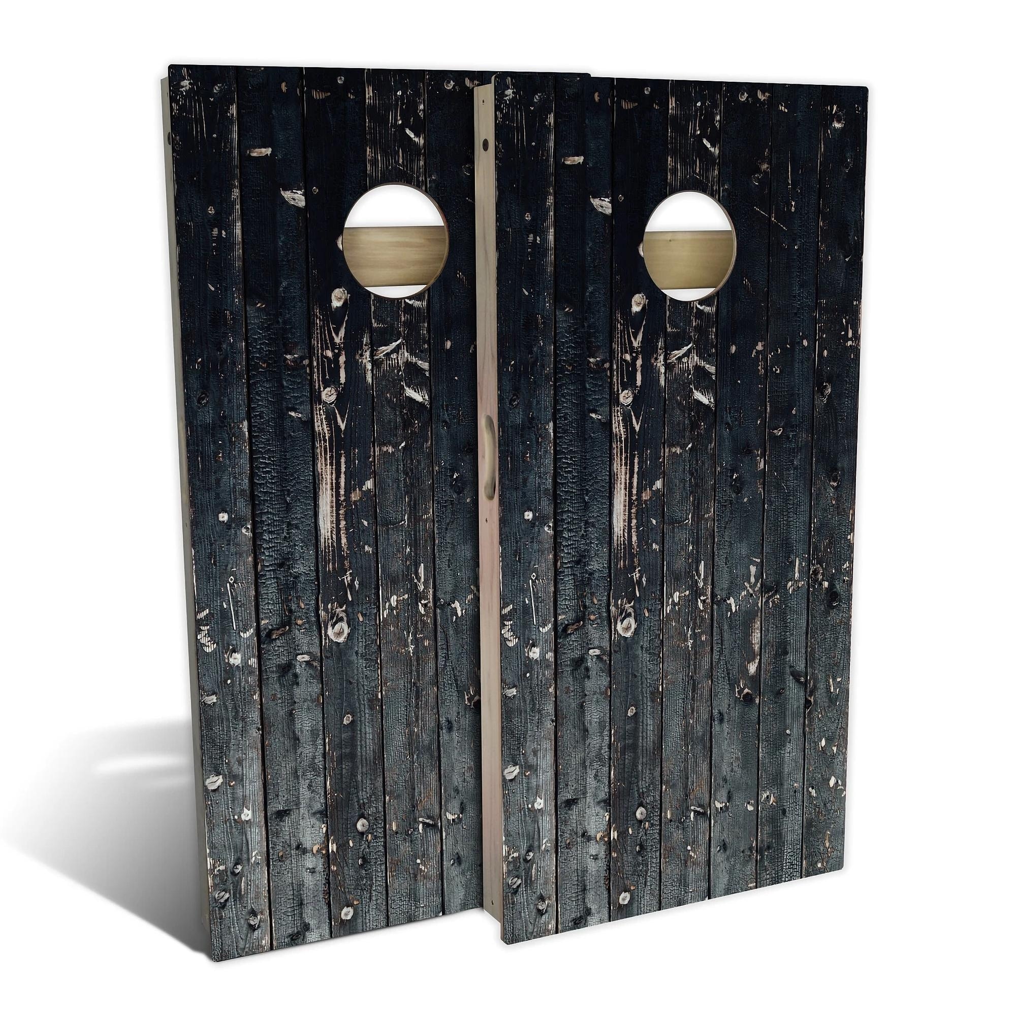 Country Living Black Plank Outdoor Cornhole Board Set
