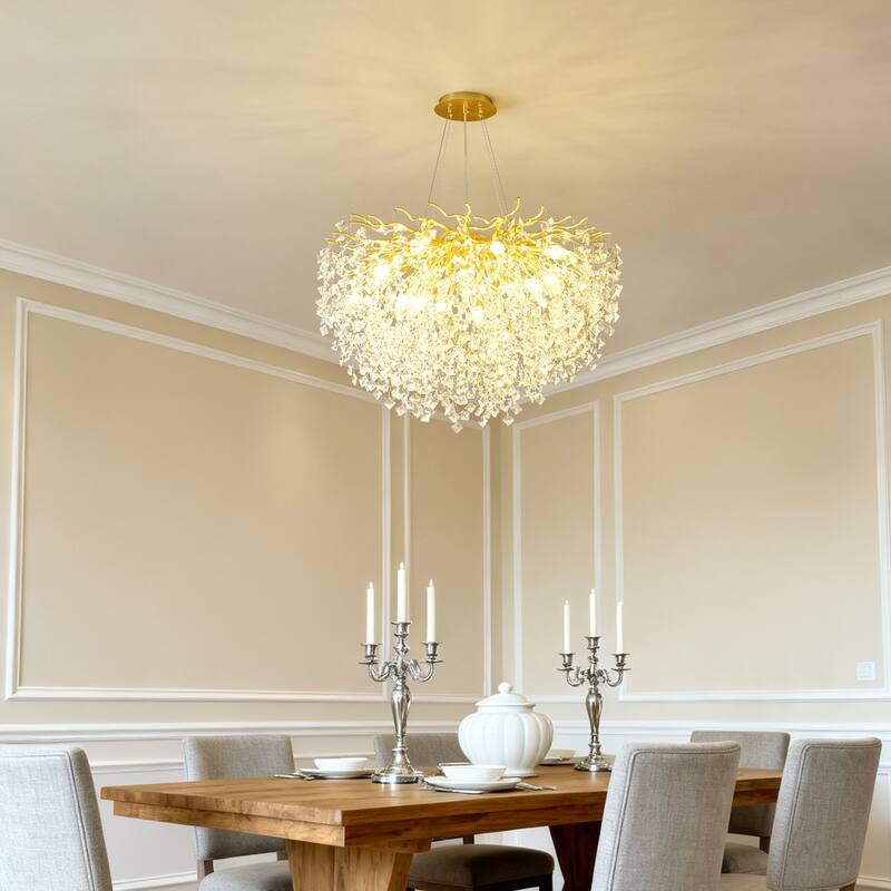 Modern High-End Romantic Golden Branch-Shaped Ceiling Lamp Suitable For Dining Room And Living Room