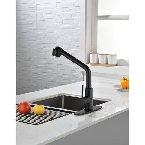 Matte Black Kitchen Faucets with Pull Down Sprayer - 14.5*11.5*9