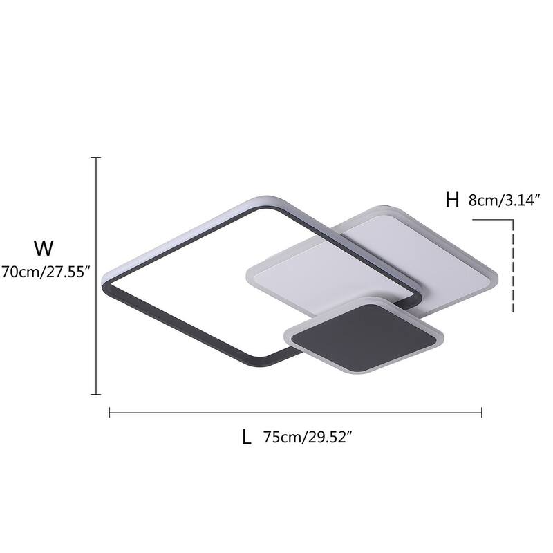 29.52" Modern Rectangle LED Flush Mount Light Fixture