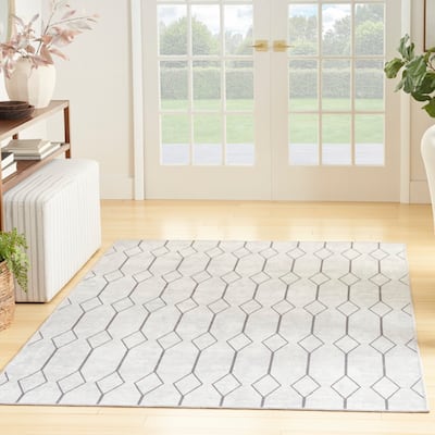 New Concept Washables Indoor only Geometric Machine Washable Area Rug